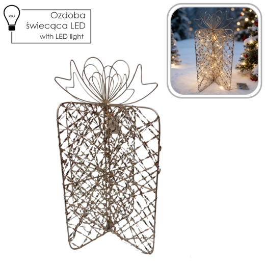 Christmas LED decoration gift gold 31 × 50 cm - 1 piece