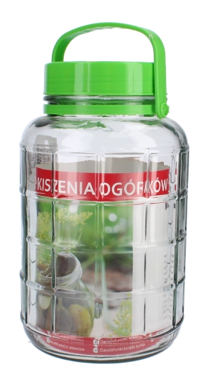 Steklena posoda 5 l s plastičnim pokrovom
