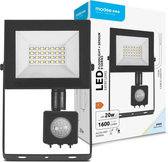 LED reflektor MODEE E‑series s senzorjem 20 W, 1600 lm, 6000 K, 120°
