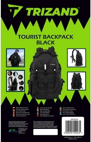Tactical hiking backpack Trizand black XL 25 l