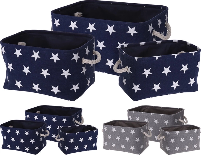 Tekstilna shranjevalna košara L 40 × 28 × 22 cm – mešanica barv