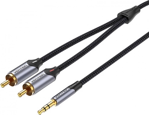 Avdio kabel 2xRCA na 3,5 mm Vention BCNBF 1 m (siv)