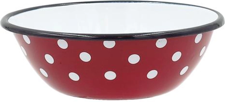 Emajlirana skleda s pikami 16 cm, rdeča