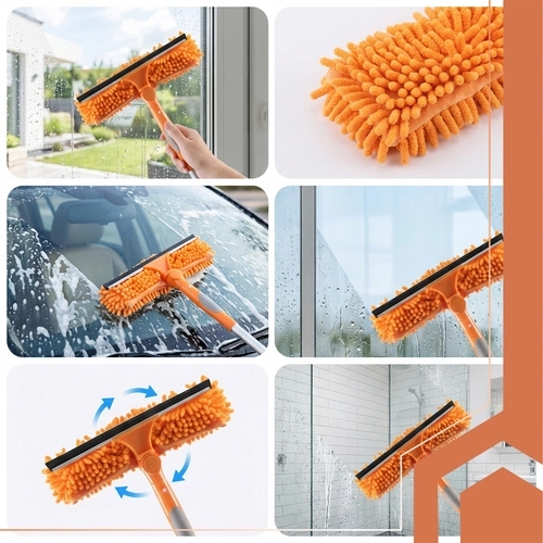 Dvostranska glava: mikrovlakno + strgalo brez sledi