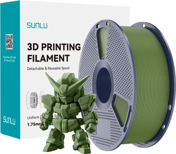 Sunlu PLA+ 2.0 filament olivno zelene barve 1,75 mm