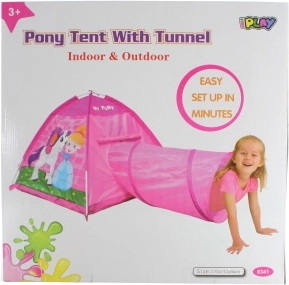 Šotor s tunelom z motivom ponija in princese