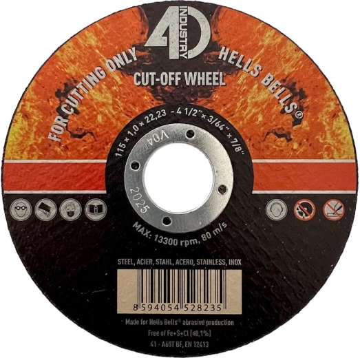 Rezalni kolut za jeklo in inox 115 × 1,0 × 22,2 mm