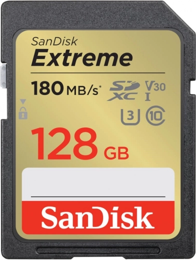 pomnilniška kartica SanDisk Extreme SDXC 128 GB UHS‑I U3 V30 180/90 MB/s