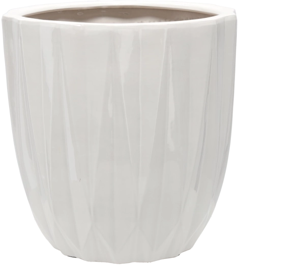 Keramični okrasni lonec za rože 40 × 40 × 39,5 cm bel sijaj