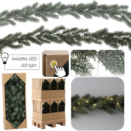 Božična borova girlanda 180 cm z LED osvetlitvijo