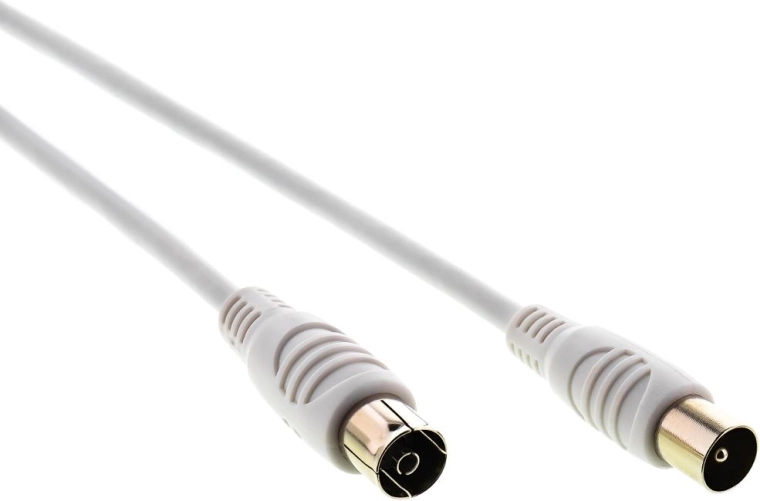 Sencor IEC plug–socket antenna coaxial cable, 3.5 m, white