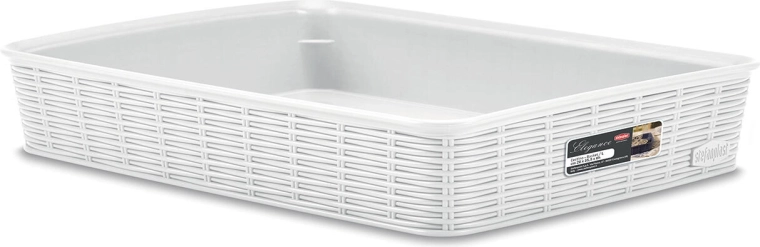 Plastična shranjevalna košara Elegance – Bela
