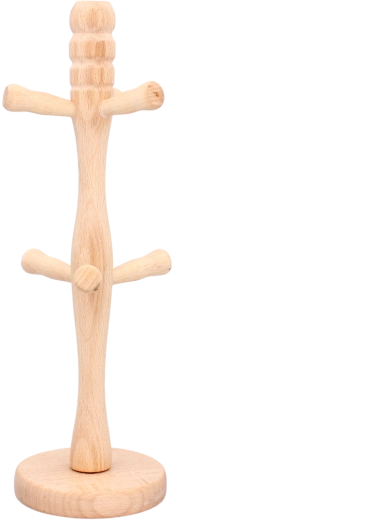 Stojalo za skodelice z leseno osnovo, 6 mest