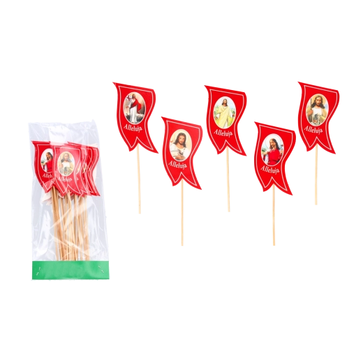 Velikonočne papirnate zastavice za okrasitev košar in jedi, komplet 20 kosov