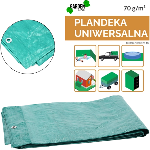 Zelena ponjava 2 × 3 m, 70 g/m², UV 3 %, laminirana z očesi