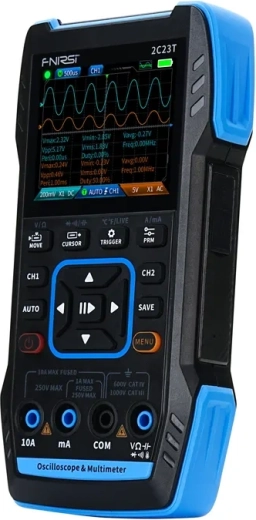 Portable FNIRSI 3-in-1 Oscilloscope with Multimeter and Signal Generator