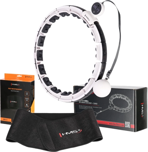 Komplet masažni obroč HMS HHM16 s števcem in utežjo + shujševalni pas BR163