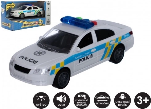 Plastični policijski avto na vztrajnik z zvokom in svetlobo