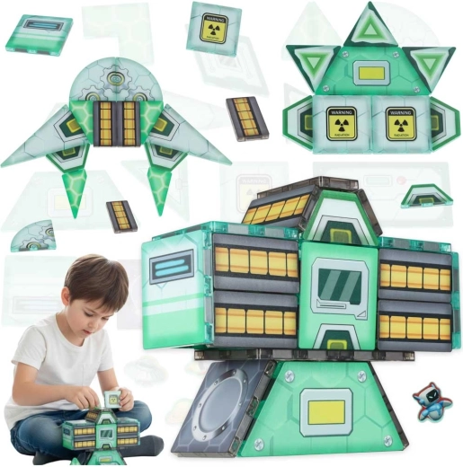 Magnetic Space Station Construction Set with 108 Pieces
