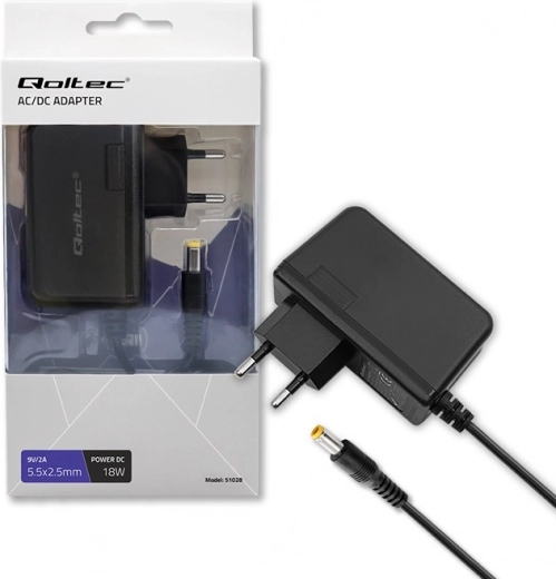 Qoltec adapter 18W 9V/2A 5.5x2.5
