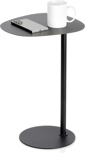 Kovinska stranska klubska mizica črna 35 × 25 × 53 cm