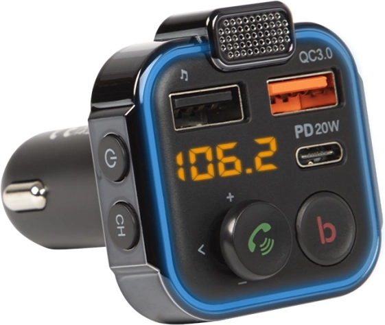 FM oddajnik Bluetooth 5.1 s hitrim polnjenjem QC 3.0