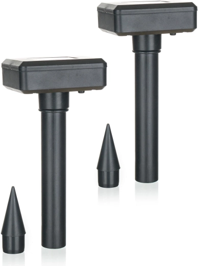 Solarni odganjalec krtov, črn, 2 kosa