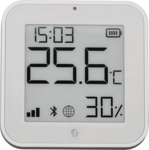 Shelly BLU H&T ZB Zigbee senzor temperature in vlažnosti z e‑paper zaslonom, bel