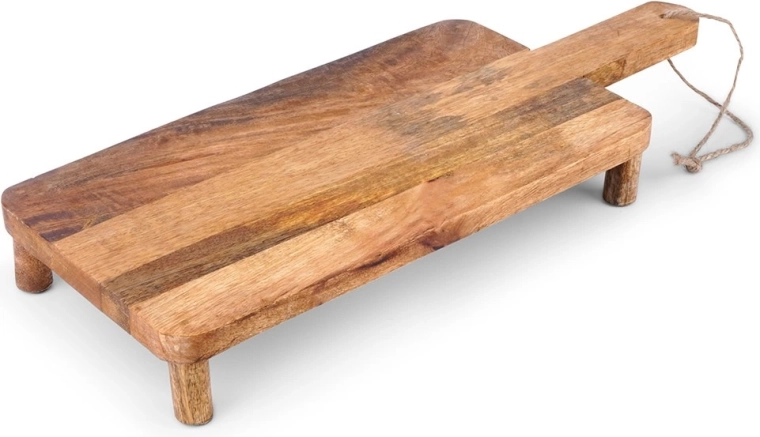 Wooden serving board made of mango wood with legs