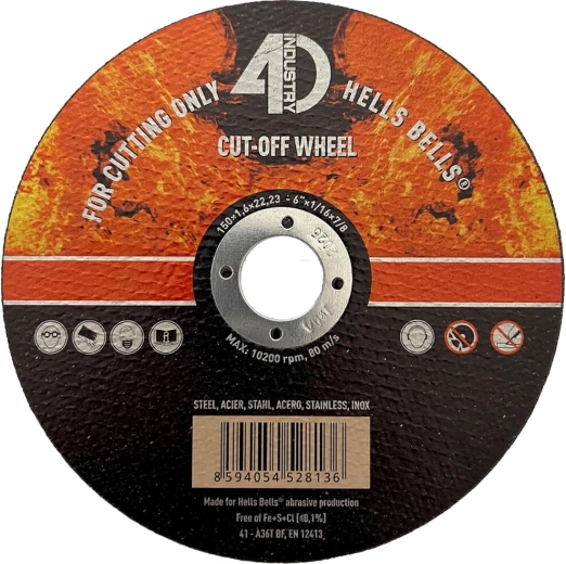 Rezalni kolut za jeklo in inox 150 × 1,6 × 22,2 mm