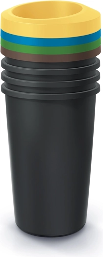 Set štirih košev za ločevanje odpadkov 4×45 l Prosperplast Compacta R Drop