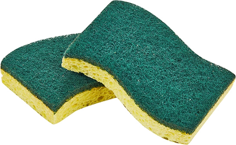Goba za pomivanje posode zelena/rumena – pakiranje 2 kosa