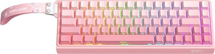 Mehanska igralna tipkovnica onikuma g69 rožnata 60% rgb