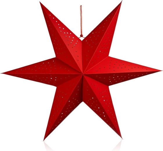Vilde Red Perforated Paper Decorative Star 75 cm