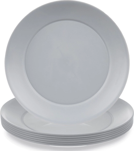 Plastični desertni krožniki SANDY 20,5 cm, sivi, 6 kos