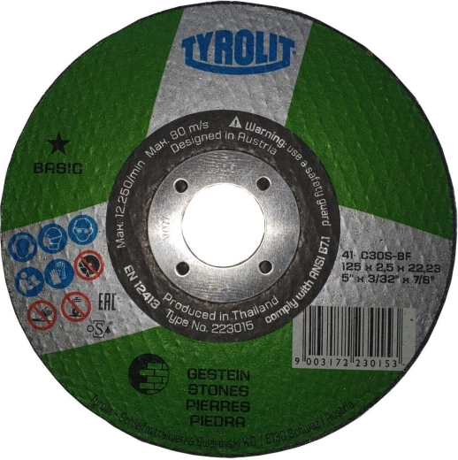 Rezalni kolut za kamen in lito železo 125 × 2,5 × 22,2 mm