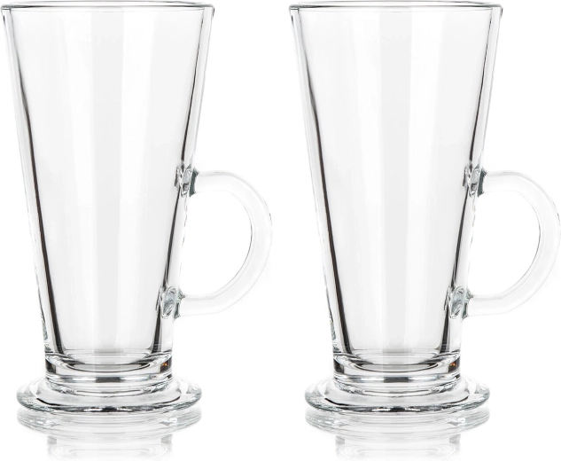 Stekleni latte skodelici 270 ml TANGER, set 2 kos