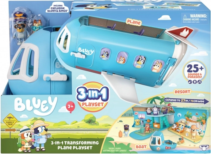 Bluey Letalo 3 v 1 z 2 figuricama