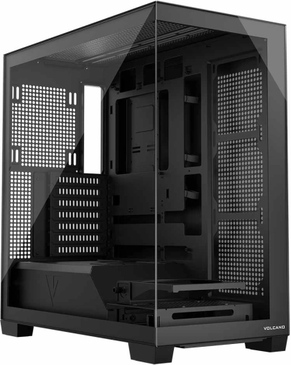 Ohišje za PC Volcano Stellar Midi NF, črno, brez ventilatorjev
