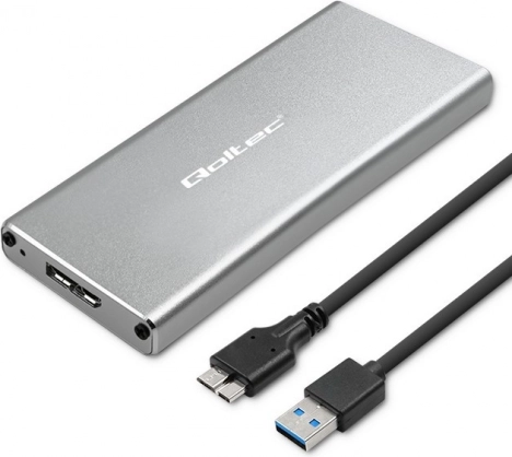 Aluminijasto ohišje za M.2 SSD SATA NGFF z USB 3.0, 5 Gb/s, 2 TB, srebrno