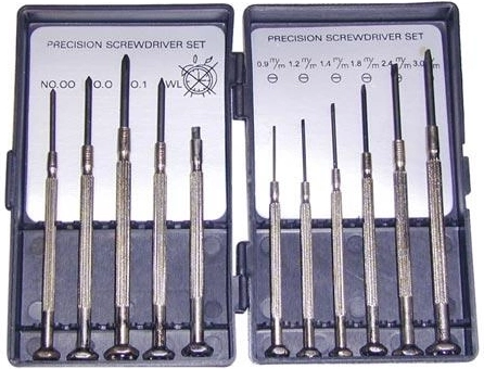Set urarskih izvijačev 11 kos
