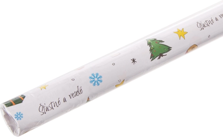 Božični darilni papir v roli »Veselo in srečno« 500 × 70 cm