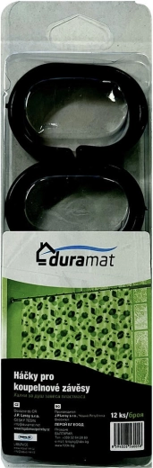 Kavlji za kopalniško zaveso, črni, 12 kos