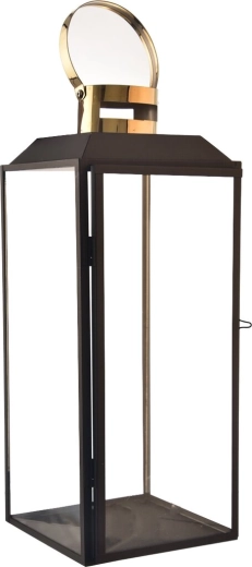 Velika dekorativna lanterna črno-zlata 42 cm