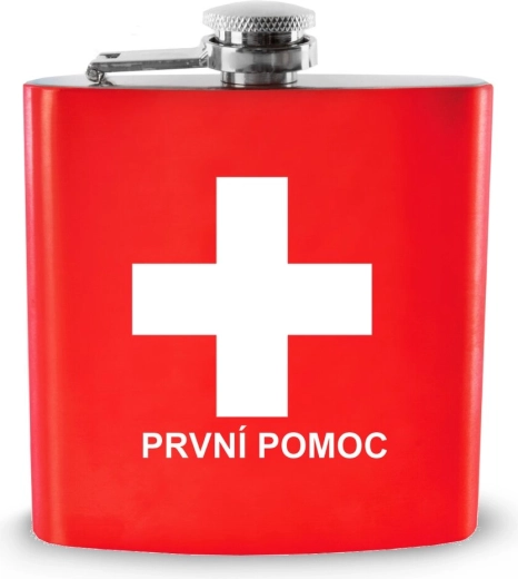 Žepna nerjaveča ploščata steklenica Prva pomoč 170 ml