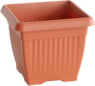 Plastičen kvadratni lonček 19 × 19 cm, višina 16,5 cm