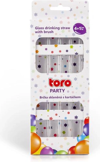 Steklene slamice s ščetko Toro 4+1