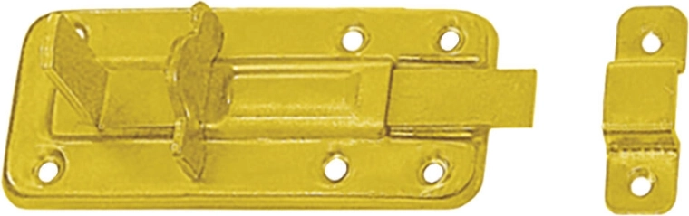 Zapažka z mestom za obešanko 80 × 40 × 1,0 mm, rumeno pocinkano jeklo