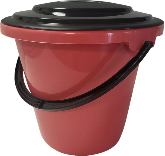 Plastično vedro s pokrovom in merilno skalo 16 l – mešanica barv