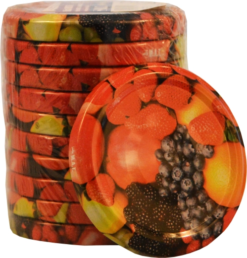 Pokrovčki Twist 66 z sadnim dekorjem, 10 kos